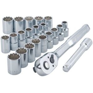 CRAFTSMAN 1/2-in Drive 6 Point Universal Socket Set, 22pc