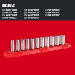 CRAFTSMAN 3/8-in Drive Metric 6 Point Deep Socket Set, 11pc