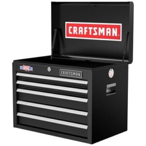 CRAFTSMAN S2000 25 Inch 5 Drawer Chest, Black