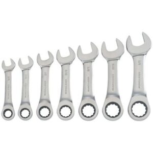 CRAFTSMAN SAE Stubby Ratcheting Wrench Set, 7 Piece