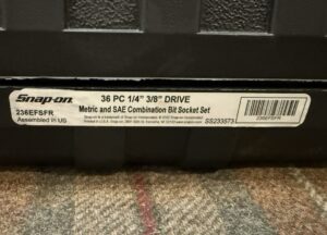 Snap On Tools NEW 236EFSFR 36pc 1/4″ 3/8″ Drive Metric / SAE Bit Socket Set USA