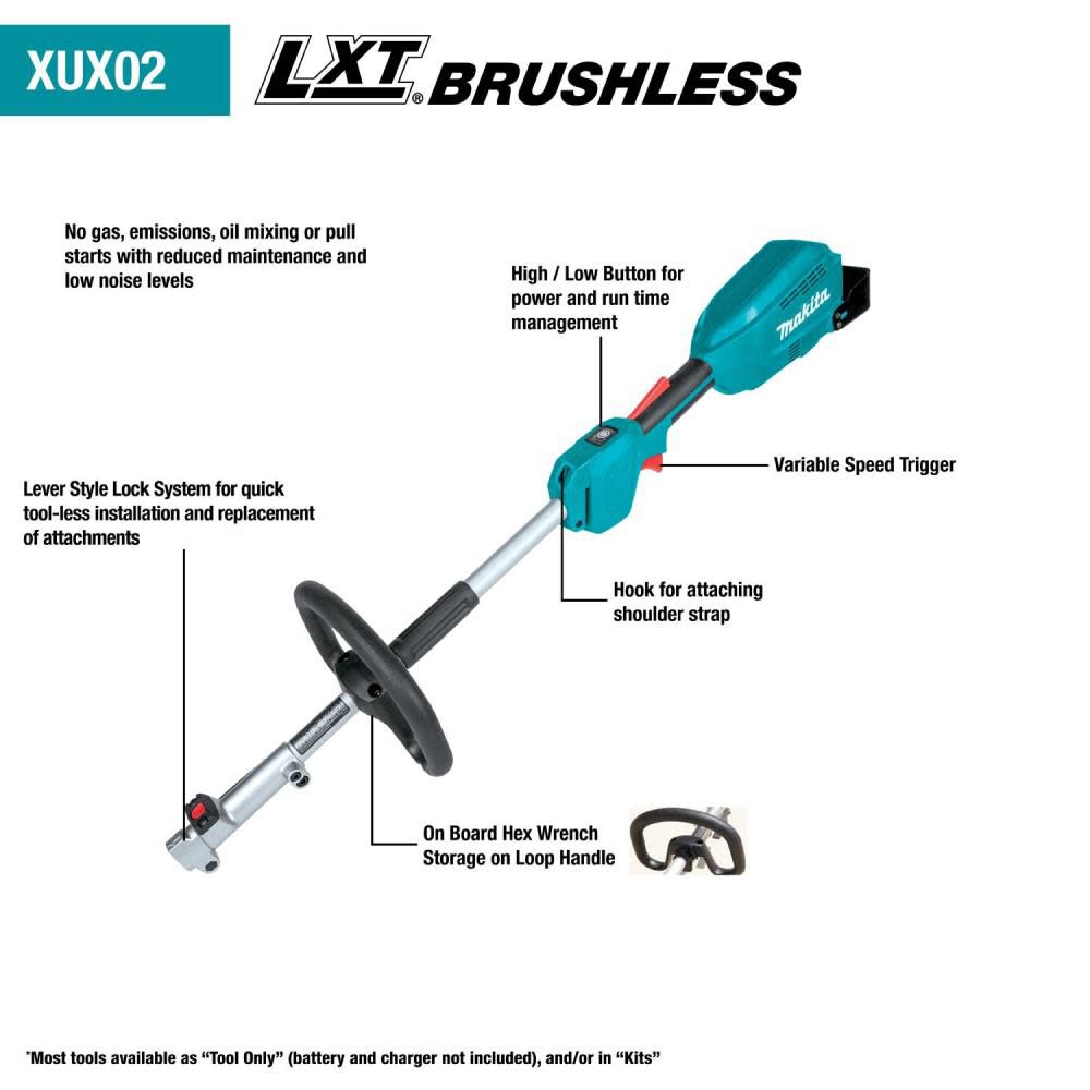 makita-18v-lxt-lithium-ion-brushless-cordless-couple-shaft-power-head-kit-with-13in-string-trimmer--20in-hedge-trimmer-attachments-40ah-xux02sm1x2-detail-view-7