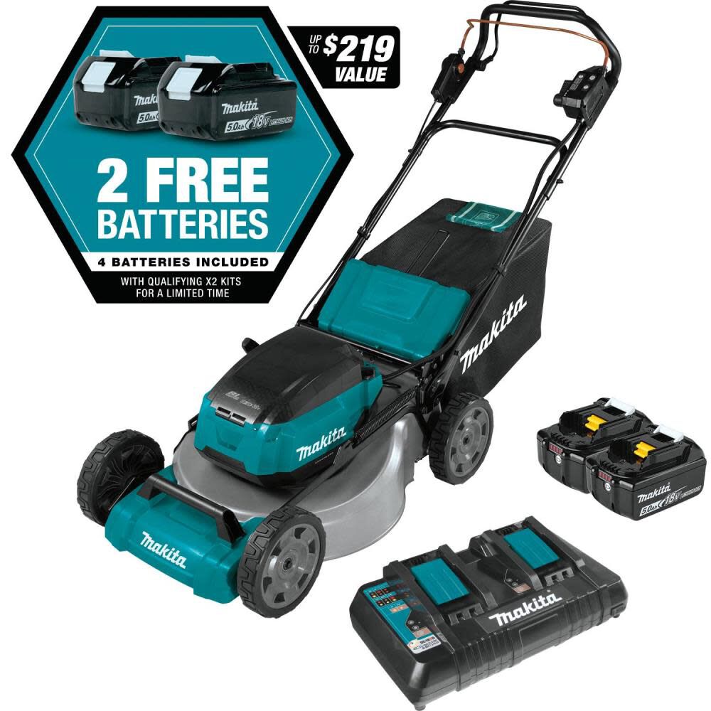 makita-18v-x2-36v-lxt-lithiumion-brushless-cordless-21in-self-propelled-lawn-mower-kit-with-4-batteries-50ah-xml08pt1-alternate