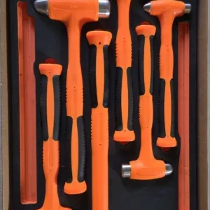Snap-on Tools USA ORANGE 6pc Soft Grip DeadBlow Hammer Master Foam Set HBBD6FO